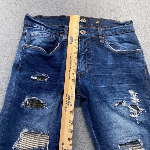 AHP Another Hype Piece Jean Men 32 Bleach/Acid Wash Distressed Hip Hop,Stretch - Picture 7 of 16